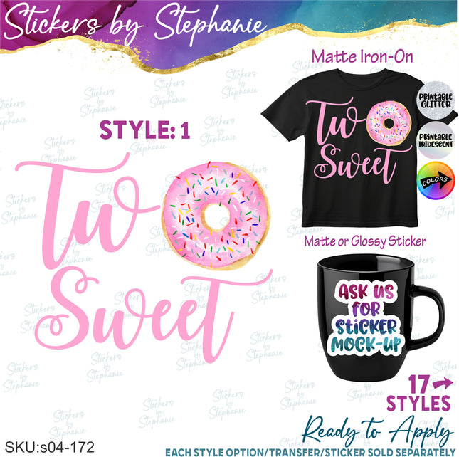 (s04-172) Two Sweet Donut Iron-On Transfer