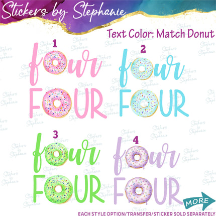(s04-177) Four Donut Iron-On Transfer