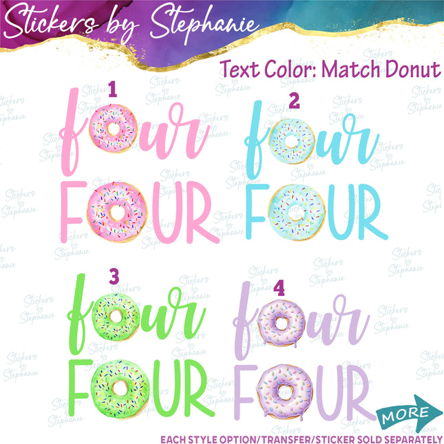 (s04-177) Four Donut Iron-On Transfer