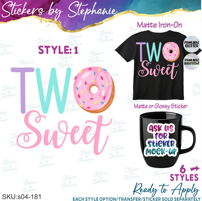 (s04-181) Two Sweet Donut Iron-On Transfer