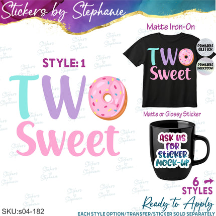 (s04-182) Two Sweet Donut Iron-On Transfer