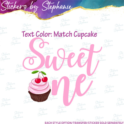(s04-204) Sweet One Cupcake Iron-On Transfer