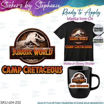 (s04-252) Dinosaur Camp Cretaceous Iron-On Transfer or Sticker