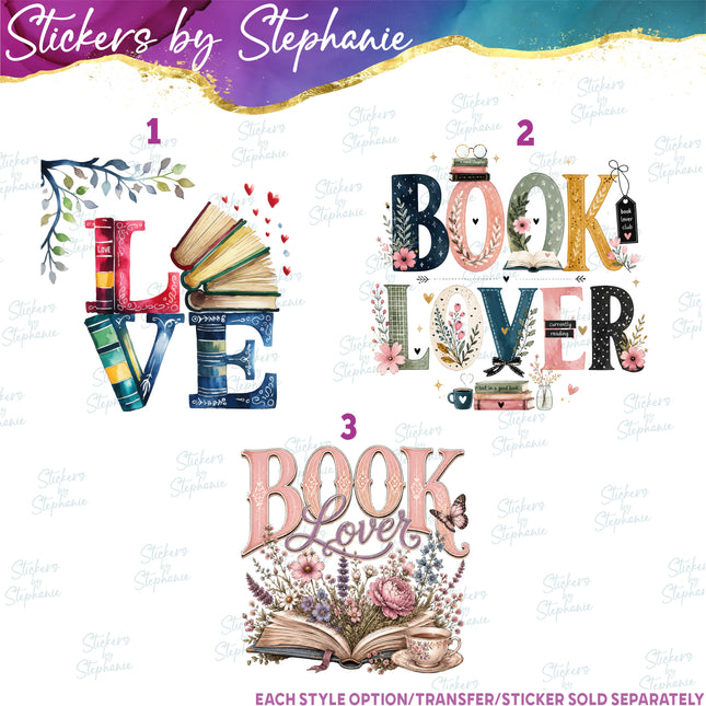 (s04-258) Book Love Lover Reading Iron-On Transfer