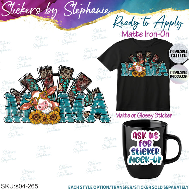 (s04-265) Mama Cow Iron-On Transfer or Sticker