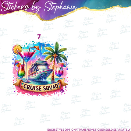 (s04-298) Neon Cruise Mode Family Vacation Iron-On Transfer