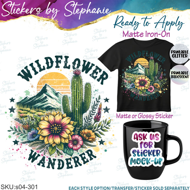 (s04-301) Wildflower Wanderer  Iron-On Transfer