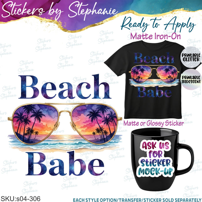 (s04-306) Beach Babe Iron-On Transfer