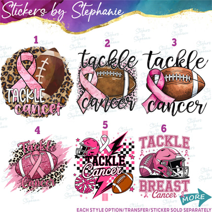 (s04-035) Tackle Cancer Football Iron-On Transfer or Sticker