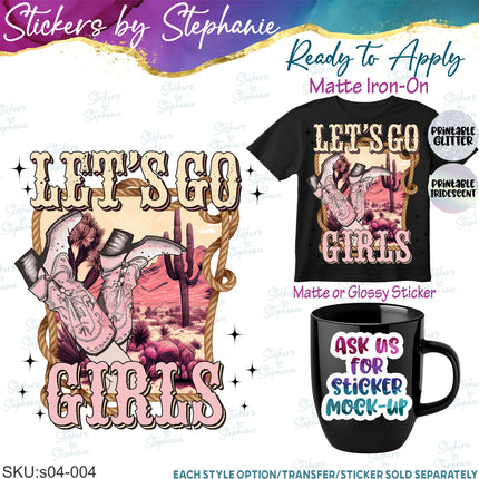 (s04-004) Lets Go Girls Iron-On Transfer or Sticker