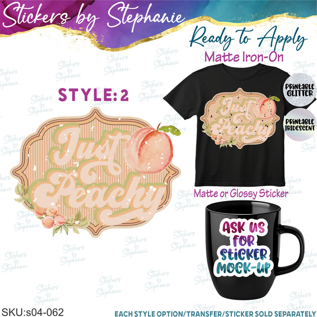 (s04-062) Just Peachy Iron-On Transfer or Sticker