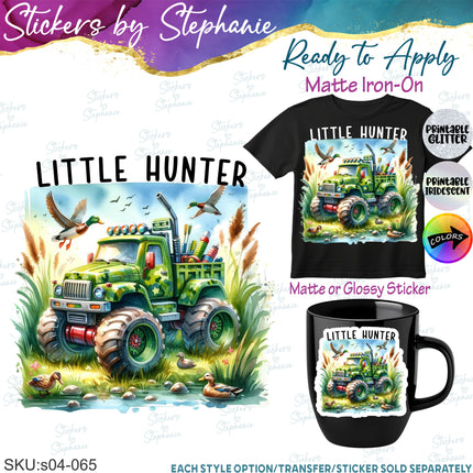 (s04-065) Little Hunter Iron-On Transfer or Sticker