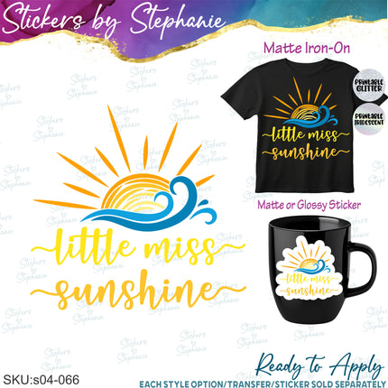 (s04-066) Little Miss Sunshine Sun Iron-On Transfer or Sticker