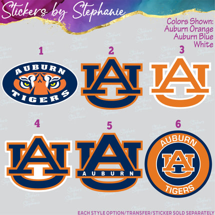 (s04C-015) Auburn Tigers Iron-On Transfer or Sticker