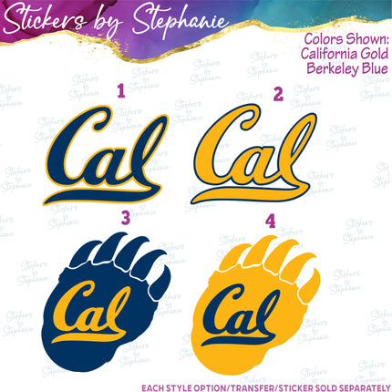 (s04C-017) Cal Bears Iron-On Transfer or Sticker