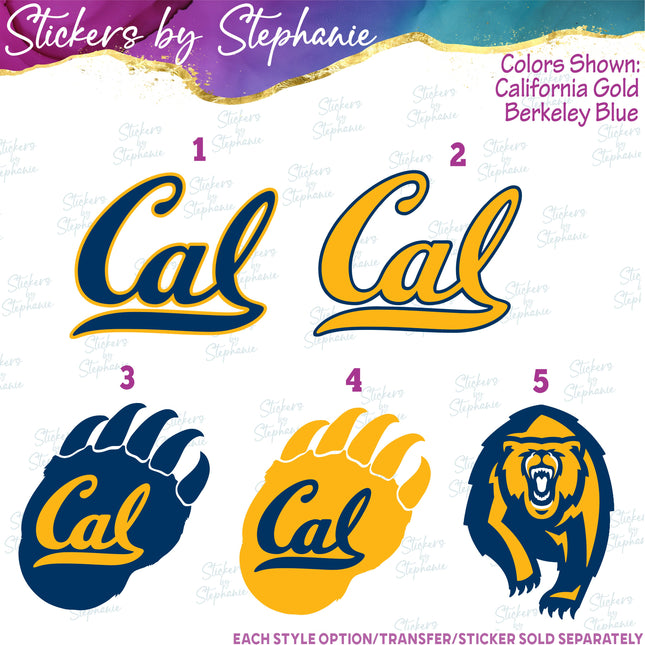(s04C-017) Cal Bears Iron-On Transfer or Sticker
