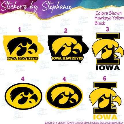 (s04C-018) Iowa Hawkeyes Iron-On Transfer or Sticker