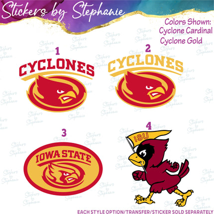 (s04C-024) Iowa Cyclones Iron-On Transfer or Sticker