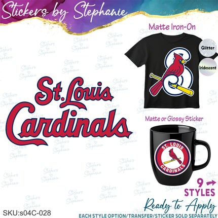 (s04C-028) St Louis Cardinals Iron-On Transfer or Sticker