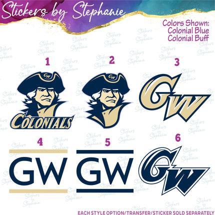 (s04C-029) George Washington Colonials Iron-On Transfer or Sticker