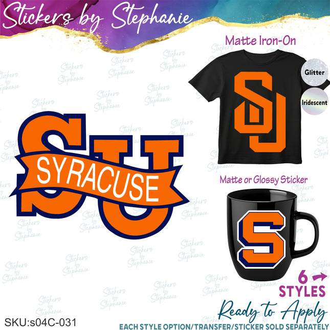(s04C-031) Syracuse Iron-On Transfer or Sticker