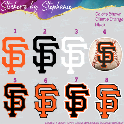 (s04C-032) San Fransico Giants Iron-On Transfer or Sticker
