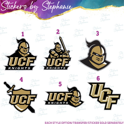 (s04C-033) UCF Knights Iron-On Transfer or Sticker