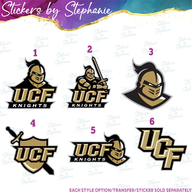 (s04C-033) UCF Knights Iron-On Transfer or Sticker