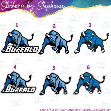 (s04C-034) Buffalo Bulls Iron-On Transfer or Sticker