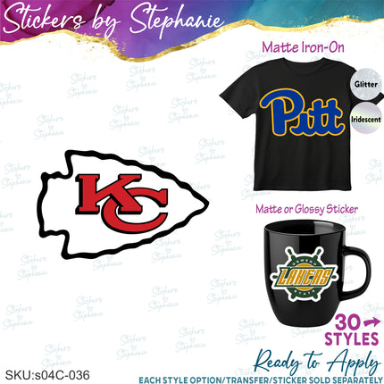 (s04C-036) Other Schools Teams Iron-On Transfer or Sticker
