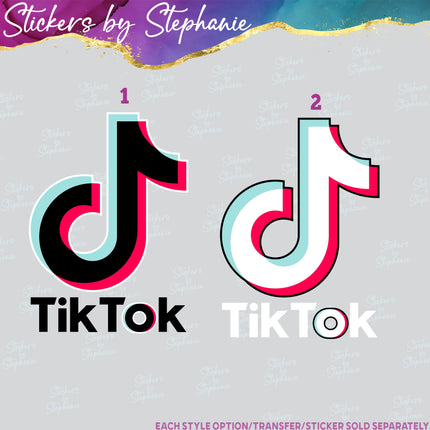 (s04C-041) Tik Tok Logo Iron-On Transfer or Sticker