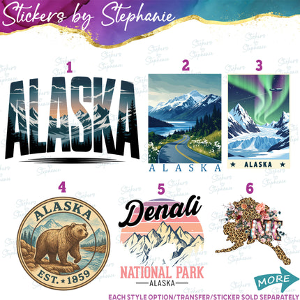 (s04S-002) Alaksa Denali Family Vacation Travel Iron-On Transfer or Sticker