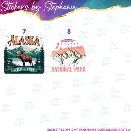 (s04S-002) Alaksa Denali Family Vacation Travel Iron-On Transfer or Sticker