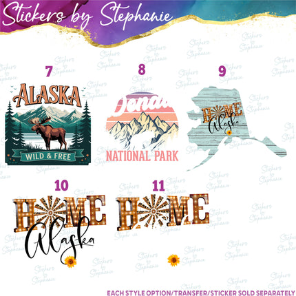 (s04S-002) Alaksa Denali Family Vacation Travel Iron-On Transfer or Sticker