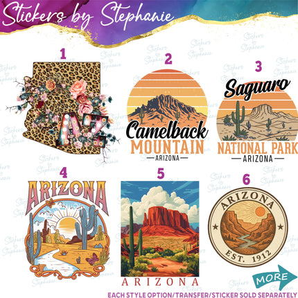 (s04S-003) Arizona National Park Family Vacation Travel Iron-On Transfer or Sticker