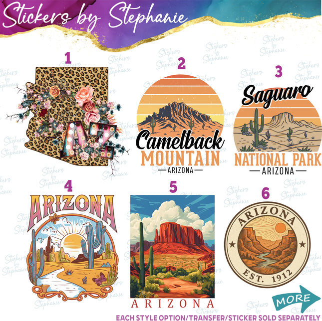 (s04S-003) Arizona National Park Family Vacation Travel Iron-On Transfer or Sticker