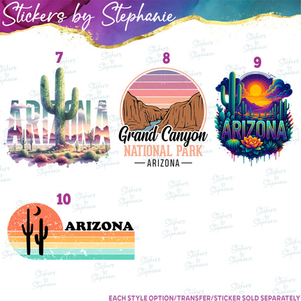 (s04S-003) Arizona National Park Family Vacation Travel Iron-On Transfer or Sticker