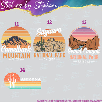 (s04S-003) Arizona National Park Family Vacation Travel Iron-On Transfer or Sticker