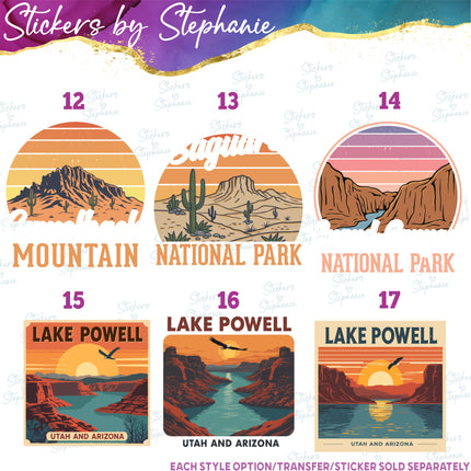 (s04S-003) Arizona National Park Family Vacation Travel Iron-On Transfer or Sticker