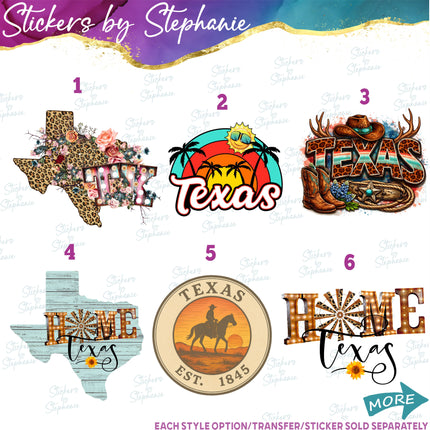 (s04S-043) Texas Family Vacation Travel Iron-On Transfer or Sticker