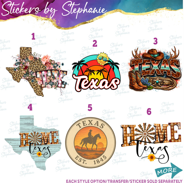 (s04S-043) Texas Family Vacation Travel Iron-On Transfer or Sticker