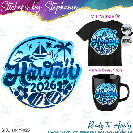 (s04Y-025) Hawaii Iron-On Transfer or Sticker
