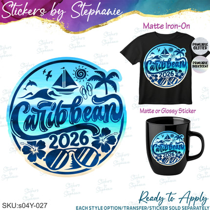 (s04Y-027) Caribbean Iron-On Transfer or Sticker