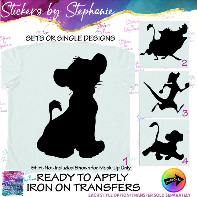 (s01C-013) Lion King Simba Silhouette Iron-On Transfer
