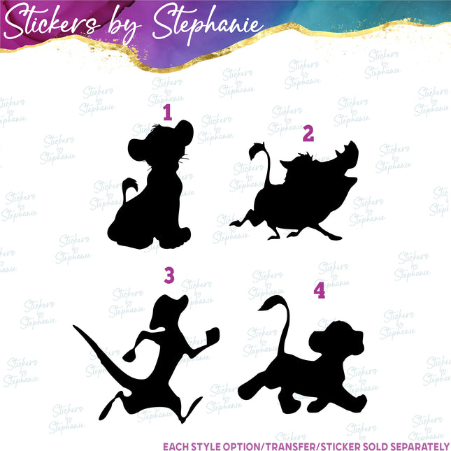 (s01C-013) Lion King Simba Silhouette Iron-On Transfer