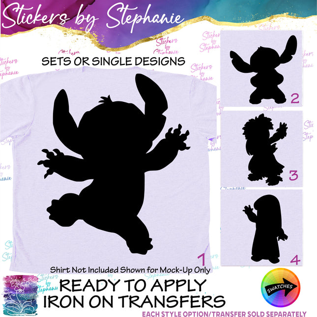 (s01C-016) Lilo & Stitch Silhouette Iron-On Transfer