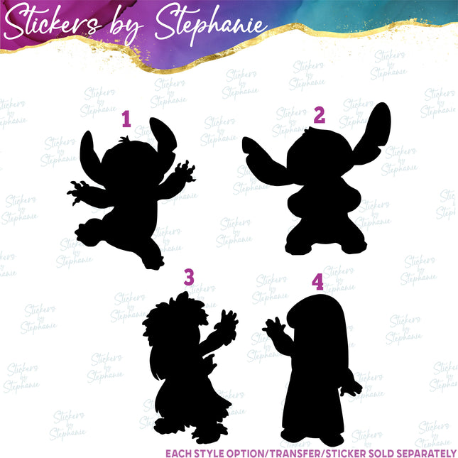 (s01C-016) Lilo & Stitch Silhouette Iron-On Transfer