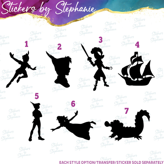 (s01C-018) Peter Pan Silhouette Iron-On Transfer