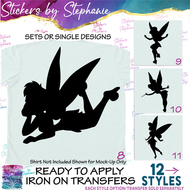 (s01C-019) Tinkerbell Silhouette Iron-On Transfer