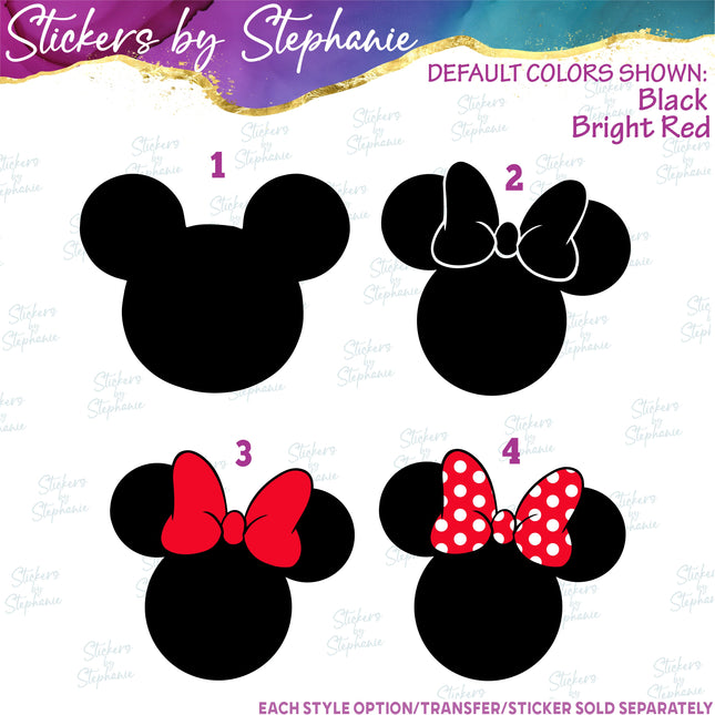 (s01C-002) Mickey Minnie Mouse Head Iron-On Transfer